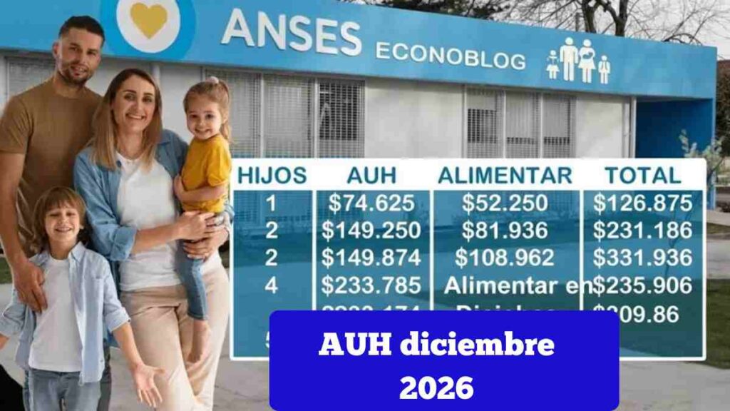 AUH diciembre 2026: nuevo monto confirmado y estado de la Tarjeta Alimentar